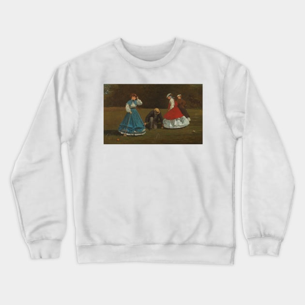 Croquet Scene by Winslow Homer Crewneck Sweatshirt by Classic Art Stall